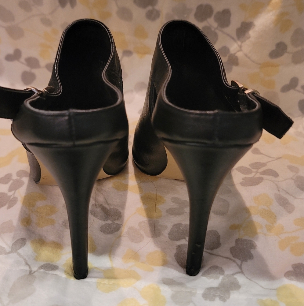 Kensie Black Leather Mules Size 7 - Picture 4 of 8